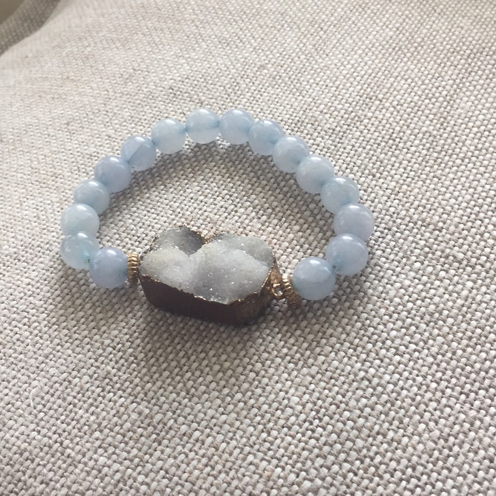 Drusy beaded bracelet